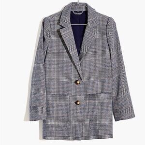 Madewell Dorset Blazer in Navy Glen Plaid